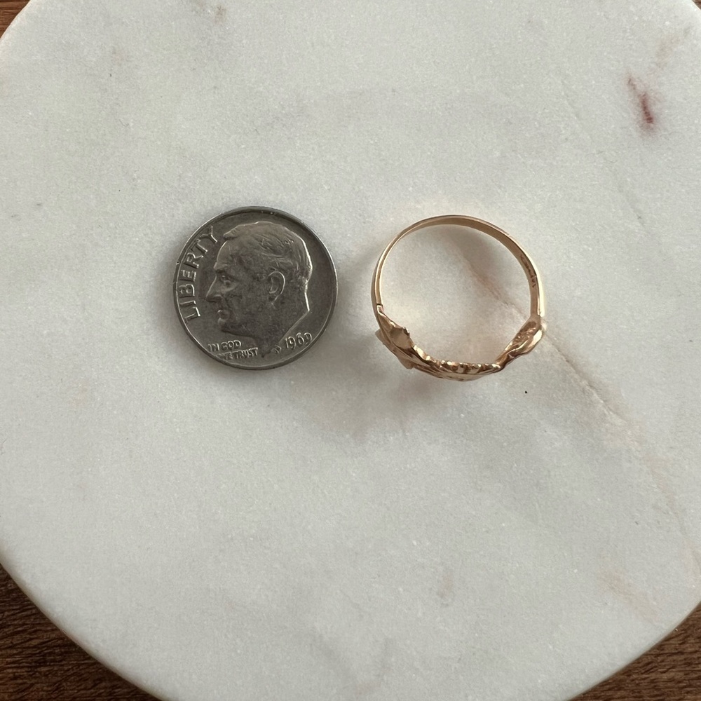 14K Gold Star Sun Moon Ring - Picture 4 of 7